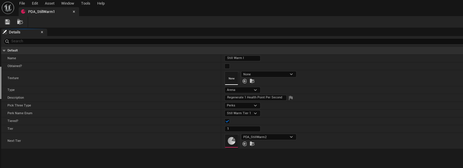 Perk Data Asset Example
